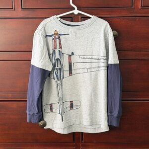 Gymboree Gray and Navy Airplane Tshirt